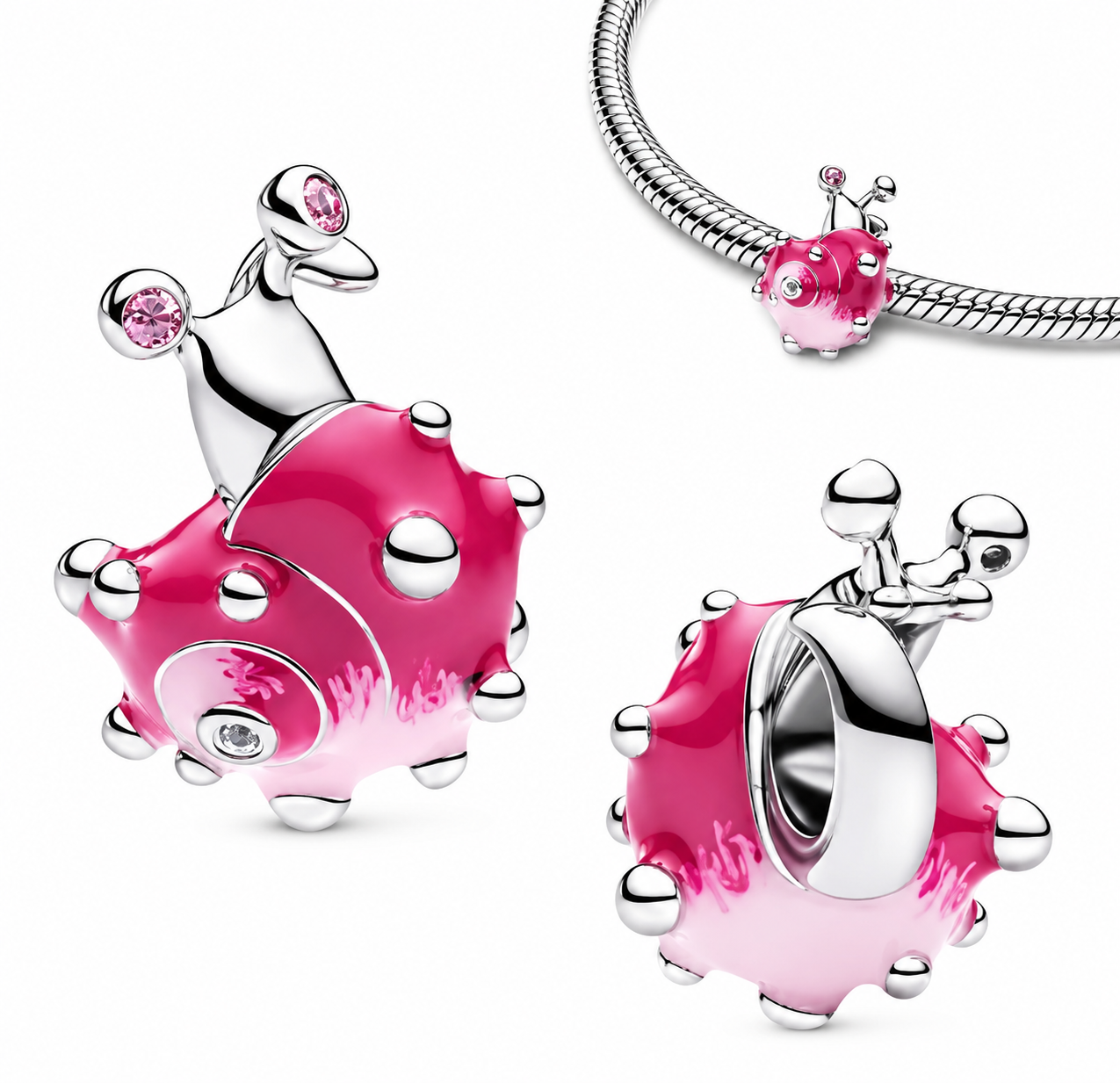 Charm Caracol rosado separador