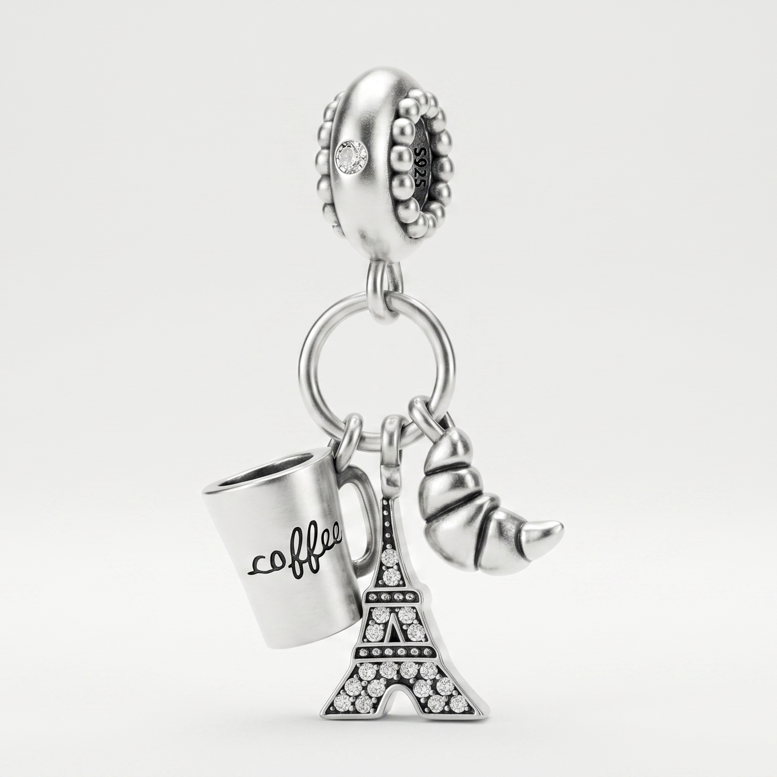 Charm Torre Eiffel, Croissant, Café colgante
