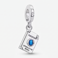 Charm Pasaporte circulo azul colgante