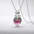 Charm corazón dividido con pajaritos colgante
