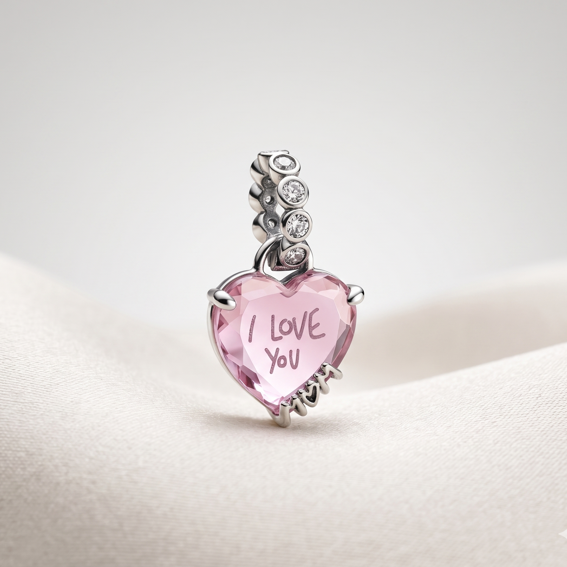 Charm Corazón i love you mom colgante