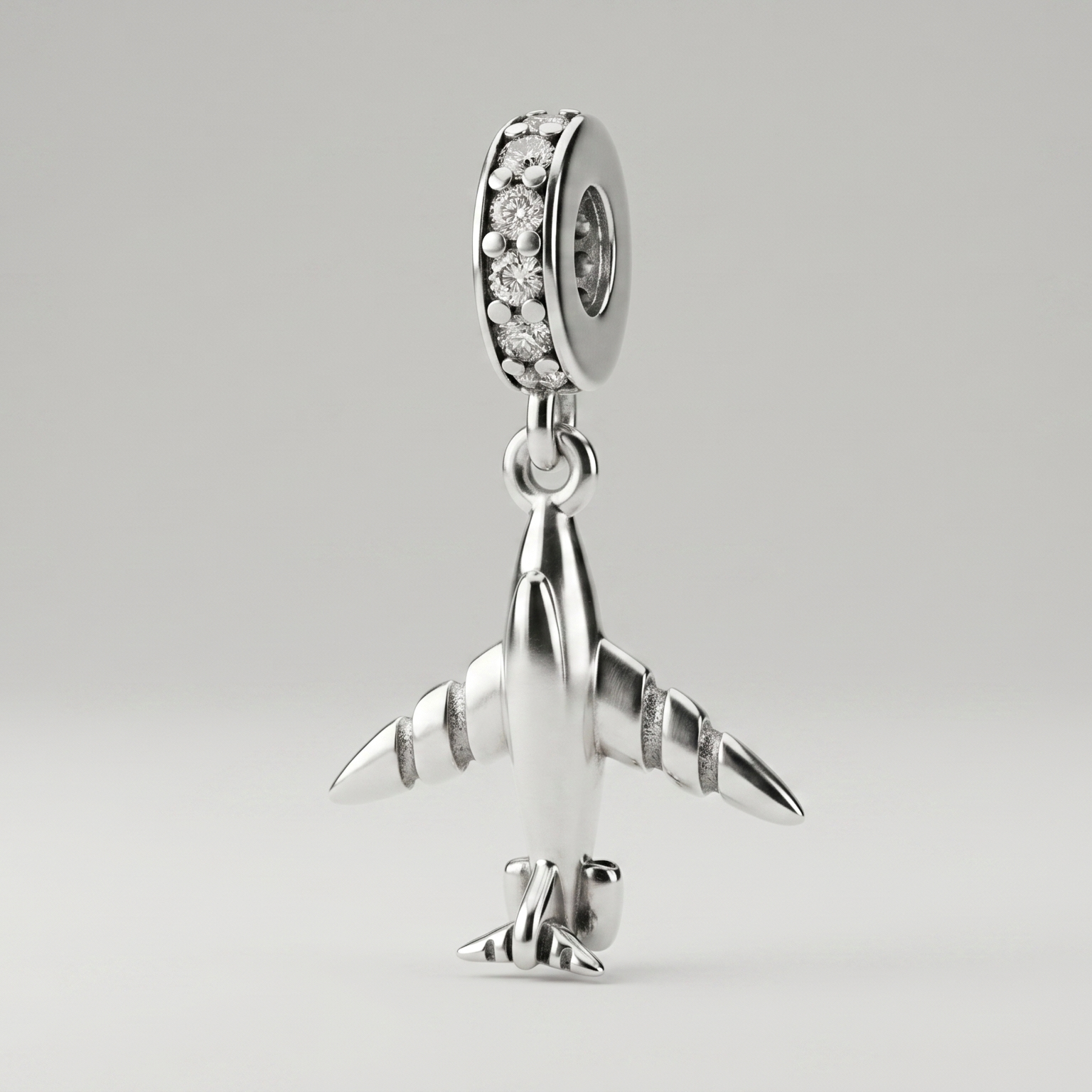 Charm Avion Plateado Colgante