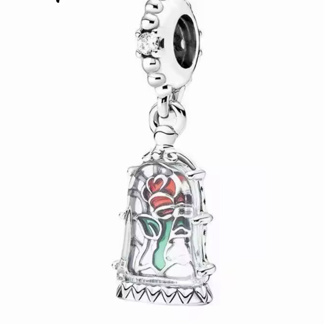 Charm Rosa Bella y Bestia colgante